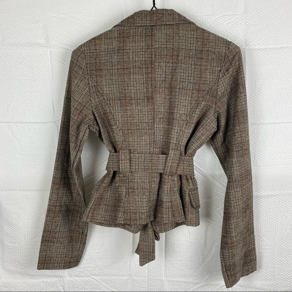 Twik Simons Canada Brown Long Sleeve Wool Button Down Blazer Size S Petite - Picture 11 of 15